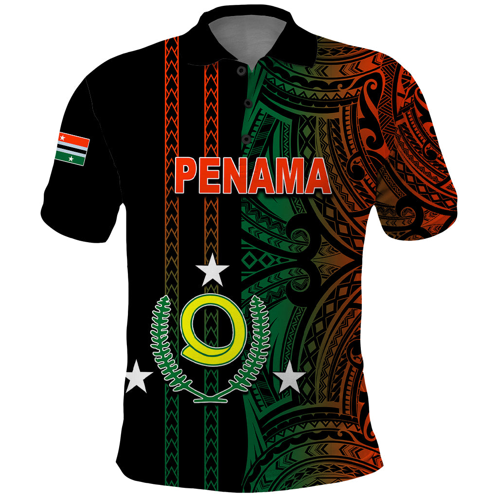 Custom Vanuatu Penama Polo Shirt Polynesian Tribal LT6 Black - Polynesian Pride