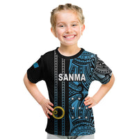 Custom Vanuatu Sanma Kid T Shirt Polynesian Tribal LT6 Black - Polynesian Pride