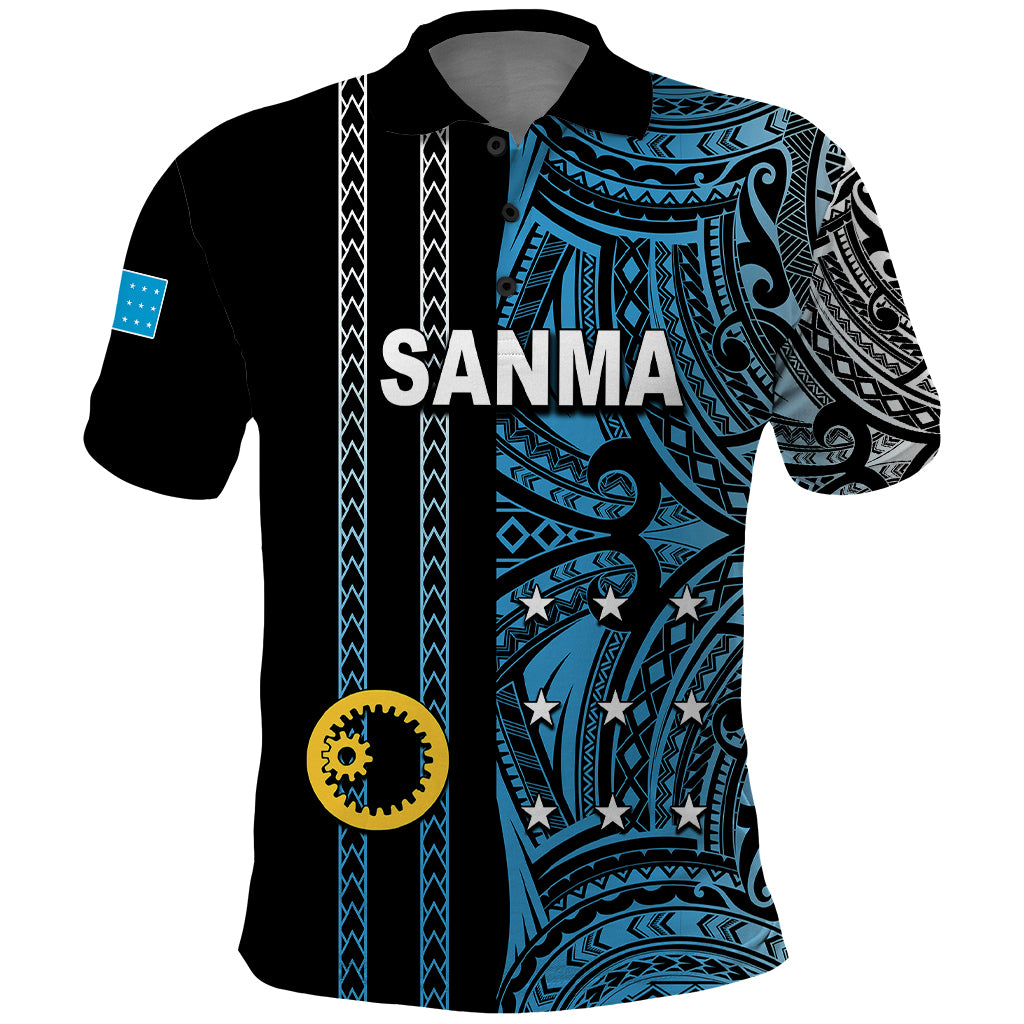 Custom Vanuatu Sanma Polo Shirt Polynesian Tribal LT6 Black - Polynesian Pride