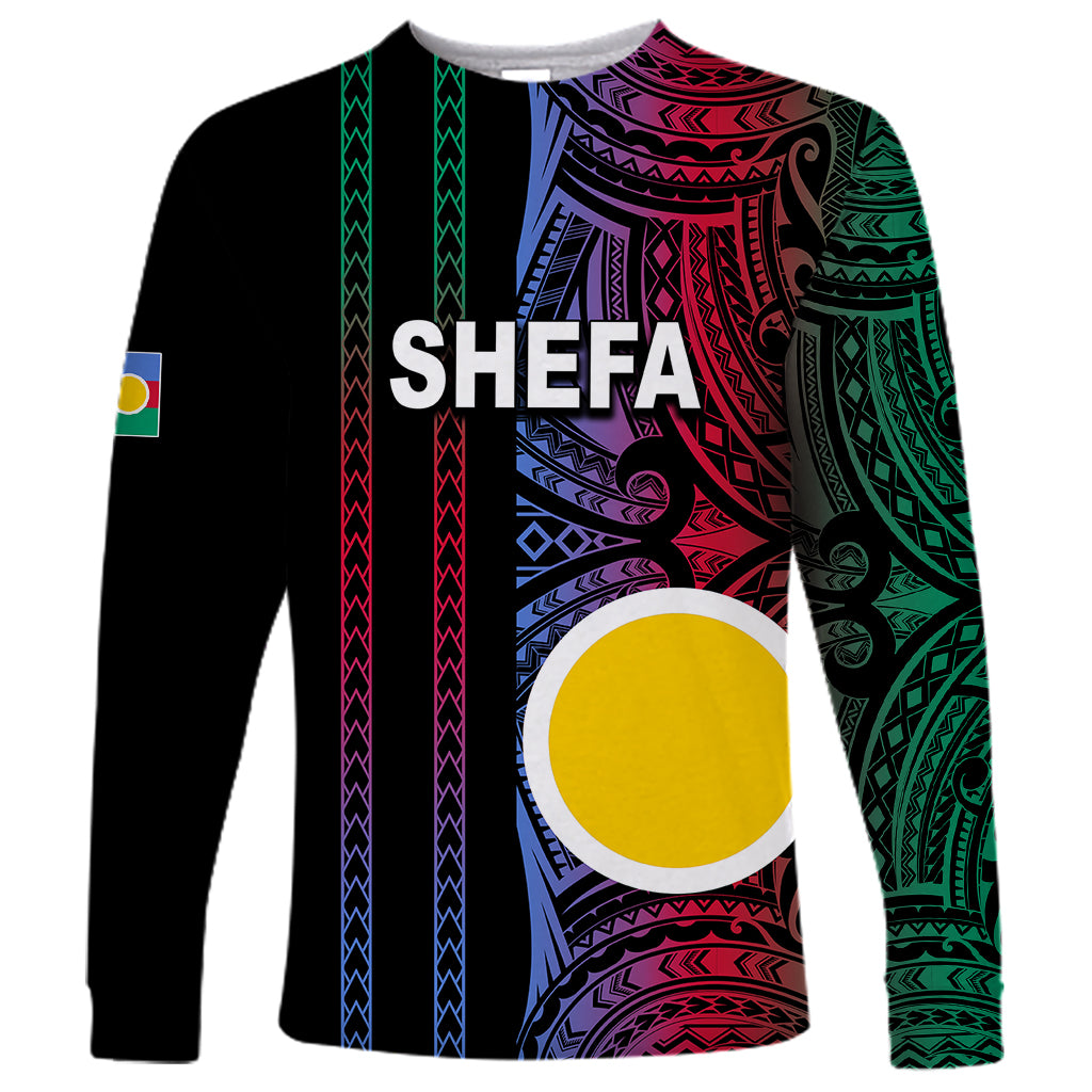 Custom Vanuatu Shefa Long Sleeve Shirt Polynesian Tribal LT6 Unisex Black - Polynesian Pride