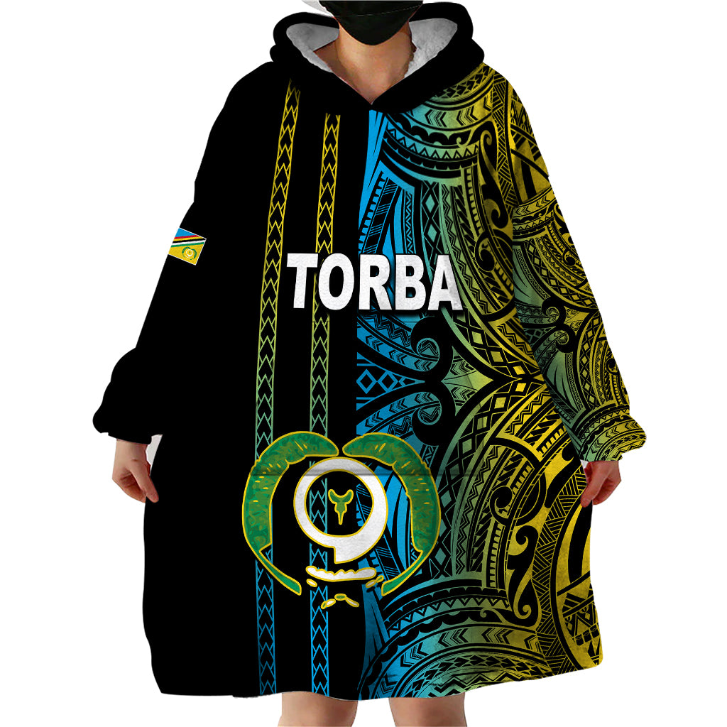 Custom Vanuatu Torba Wearable Blanket Hoodie Polynesian Tribal LT6 - Polynesian Pride