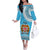 Fiji Off The Shoulder Long Sleeve Dress Melanesian Festival 2023 LT6 Women Blue - Polynesian Pride