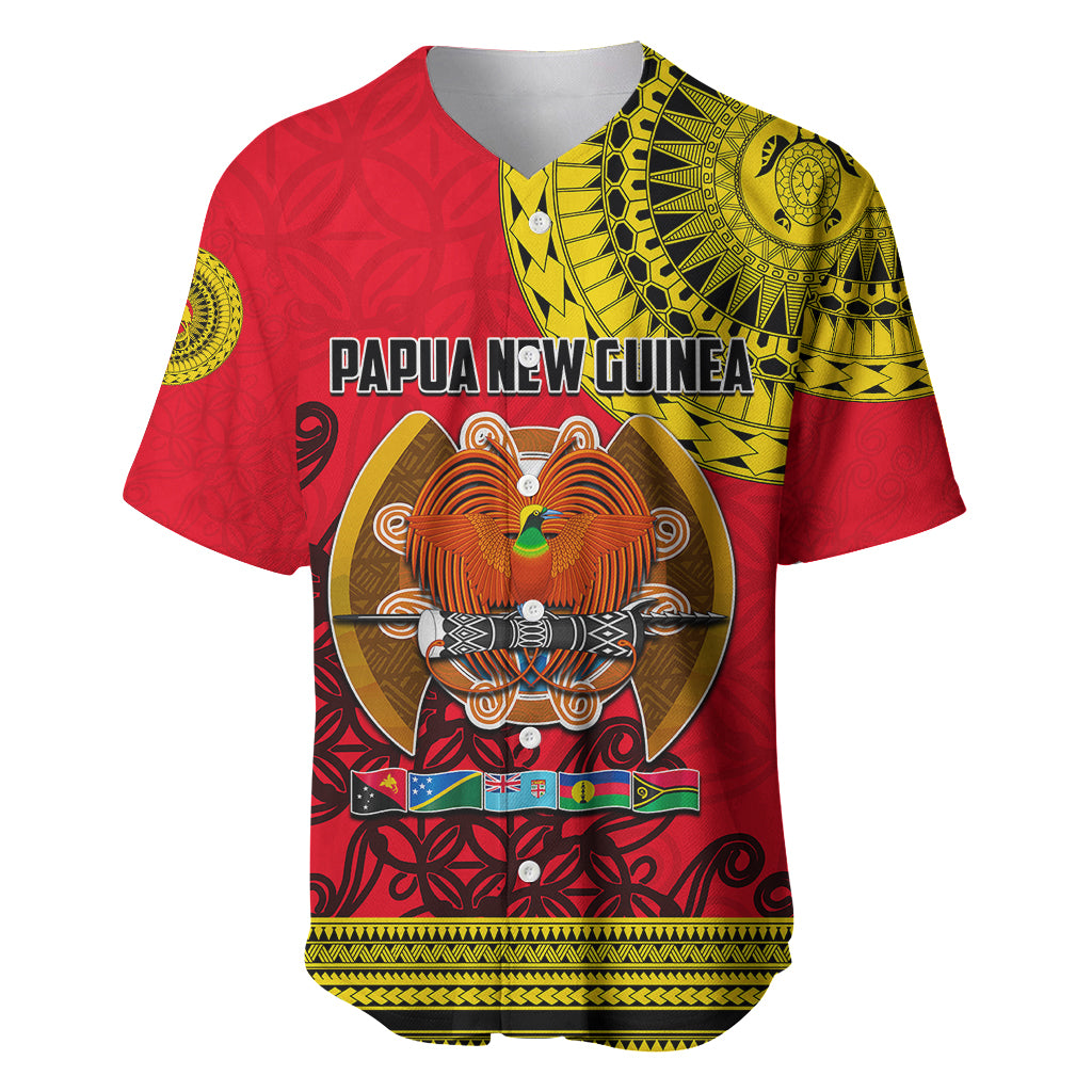 Papua New Guinea Baseball Jersey Melanesian Festival 2023 LT6 Red - Polynesian Pride