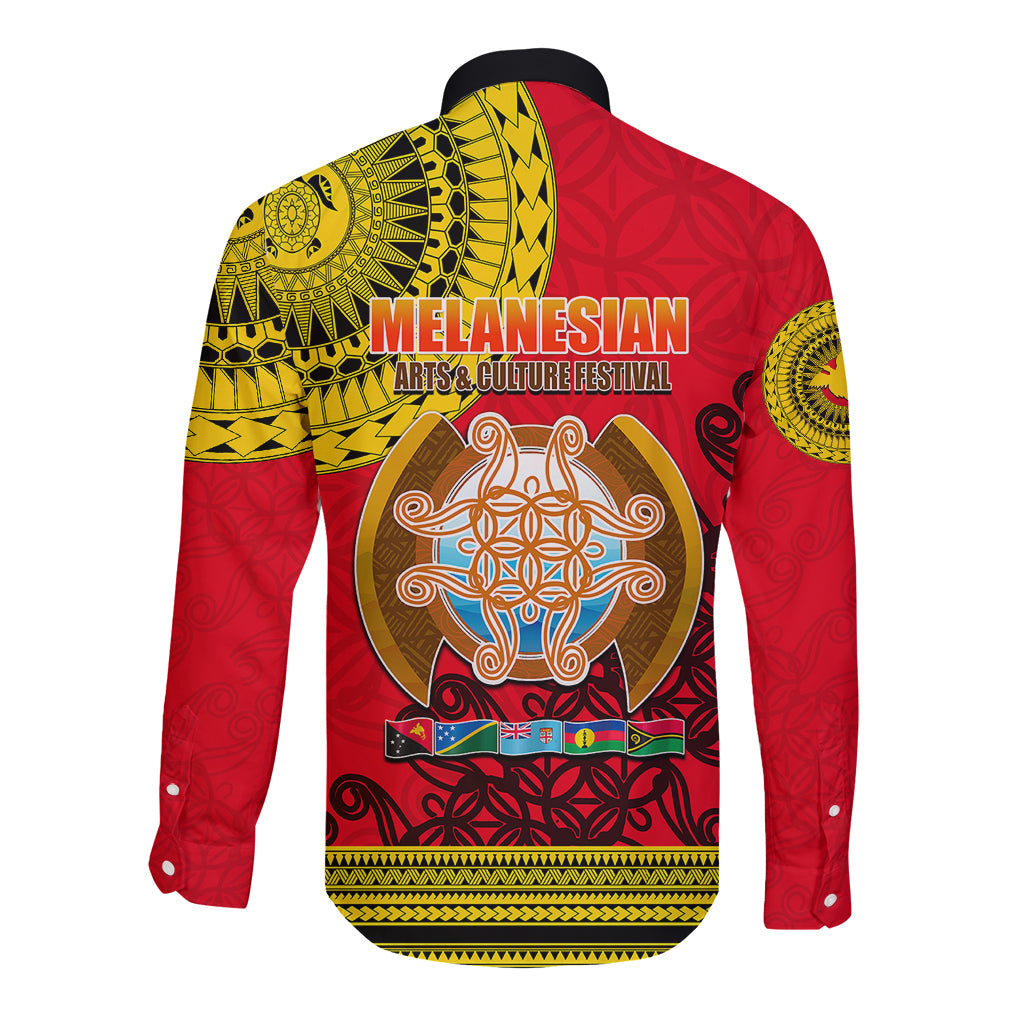 Papua New Guinea Long Sleeve Button Shirt Melanesian Festival 2023 LT6 - Polynesian Pride