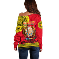 Papua New Guinea Off Shoulder Sweater Melanesian Festival 2023 LT6 - Polynesian Pride