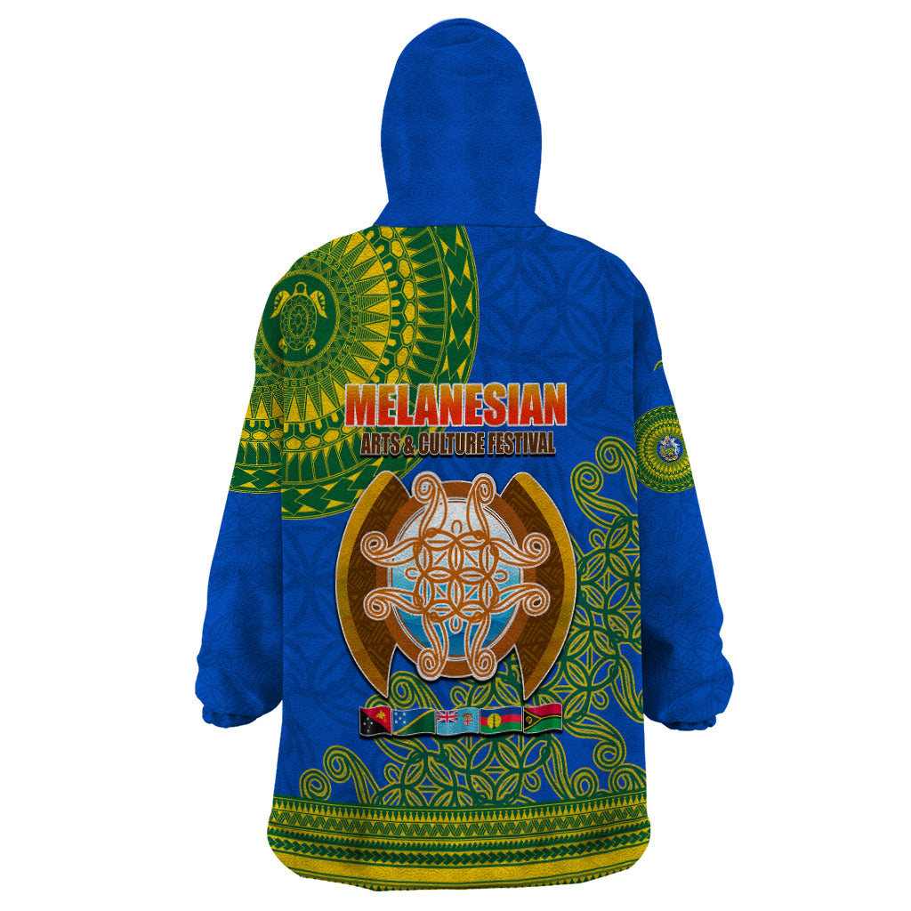 Solomon Islands Wearable Blanket Hoodie Melanesian Festival 2023 LT6 - Polynesian Pride