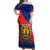 New Caledonia Off Shoulder Maxi Dress Melanesian Festival 2023 LT6 Women Red - Polynesian Pride