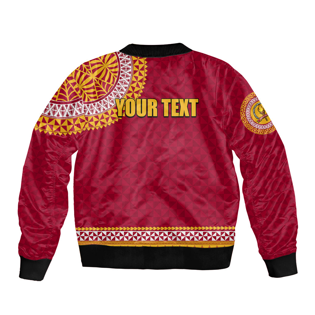 Tonga School Beulah College Bomber Jacket Tribal Pattern LT6 - Polynesian Pride