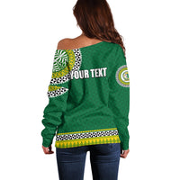 Tonga School Liahona High School Off Shoulder Sweater Tribal Pattern LT6 - Polynesian Pride