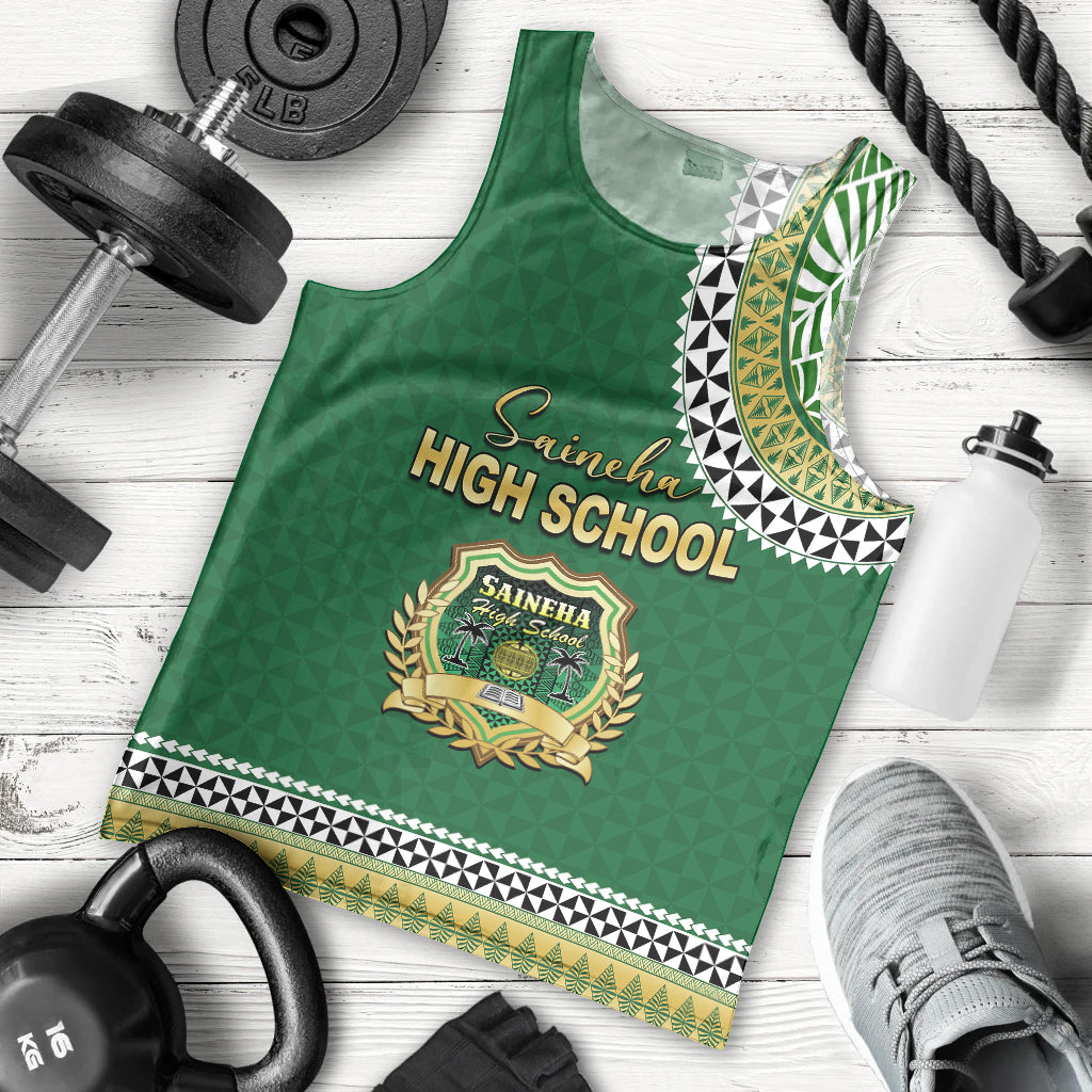 Tonga School Saineha High School Men Tank Top Tribal Pattern LT6 Green - Polynesian Pride