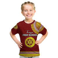 Tonga School Tonga High School Kid T Shirt Tribal Pattern LT6 Maroon - Polynesian Pride