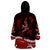 Polynesian Tribal Wearable Blanket Hoodie with Sharks Tattoo Red LT6 - Polynesian Pride