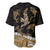 Polynesian Tribal Baseball Jersey with Sharks Tattoo Gold LT6 - Polynesian Pride