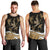 Polynesian Tribal Men Tank Top with Sharks Tattoo Gold LT6 - Polynesian Pride