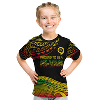 Custom Tribal Vanuatu Kid T Shirt Pround To Be A Ni-Van LT6 Black - Polynesian Pride