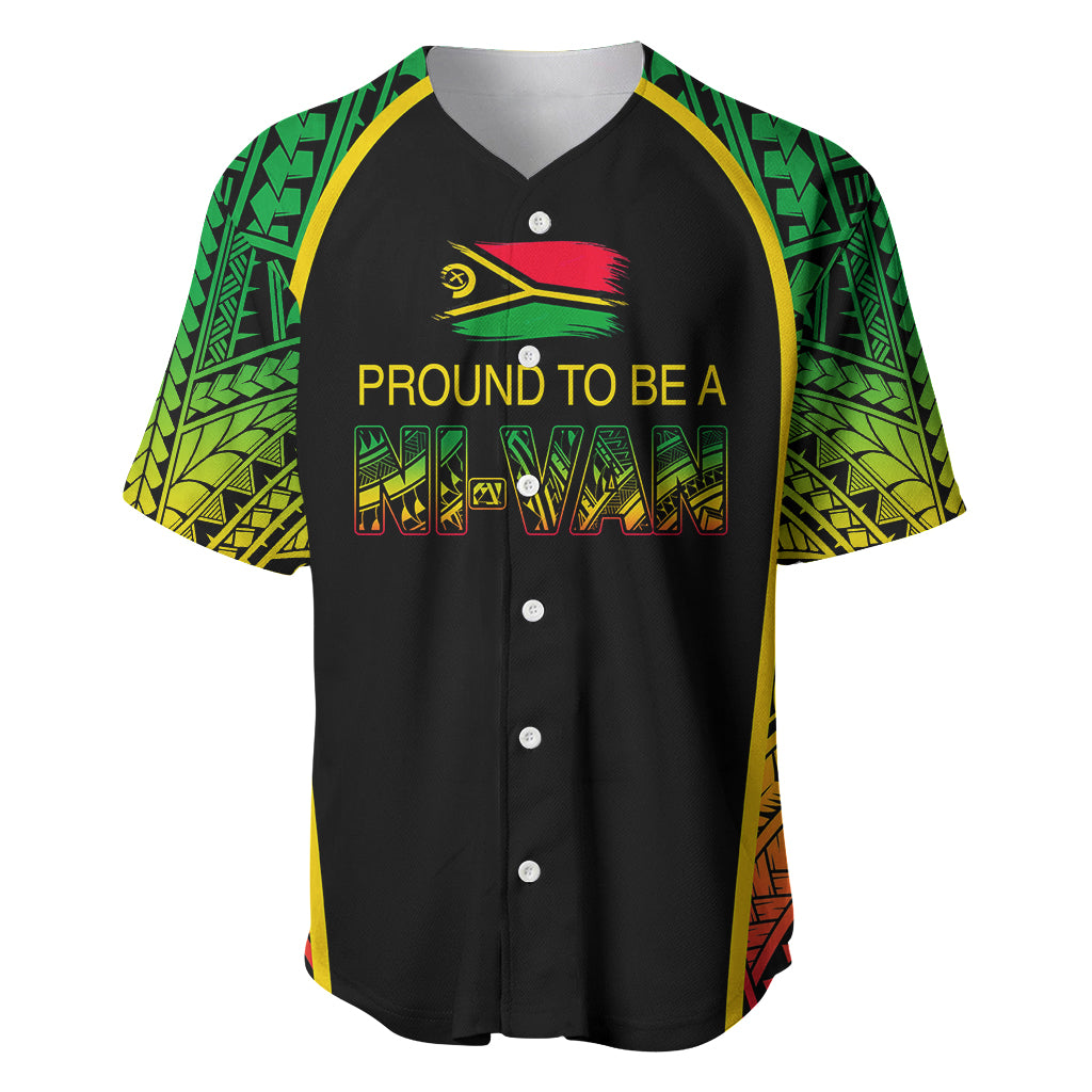 Custom Vanuatu Baseball Jersey Pround To Be A Ni-Van LT6 Black - Polynesian Pride