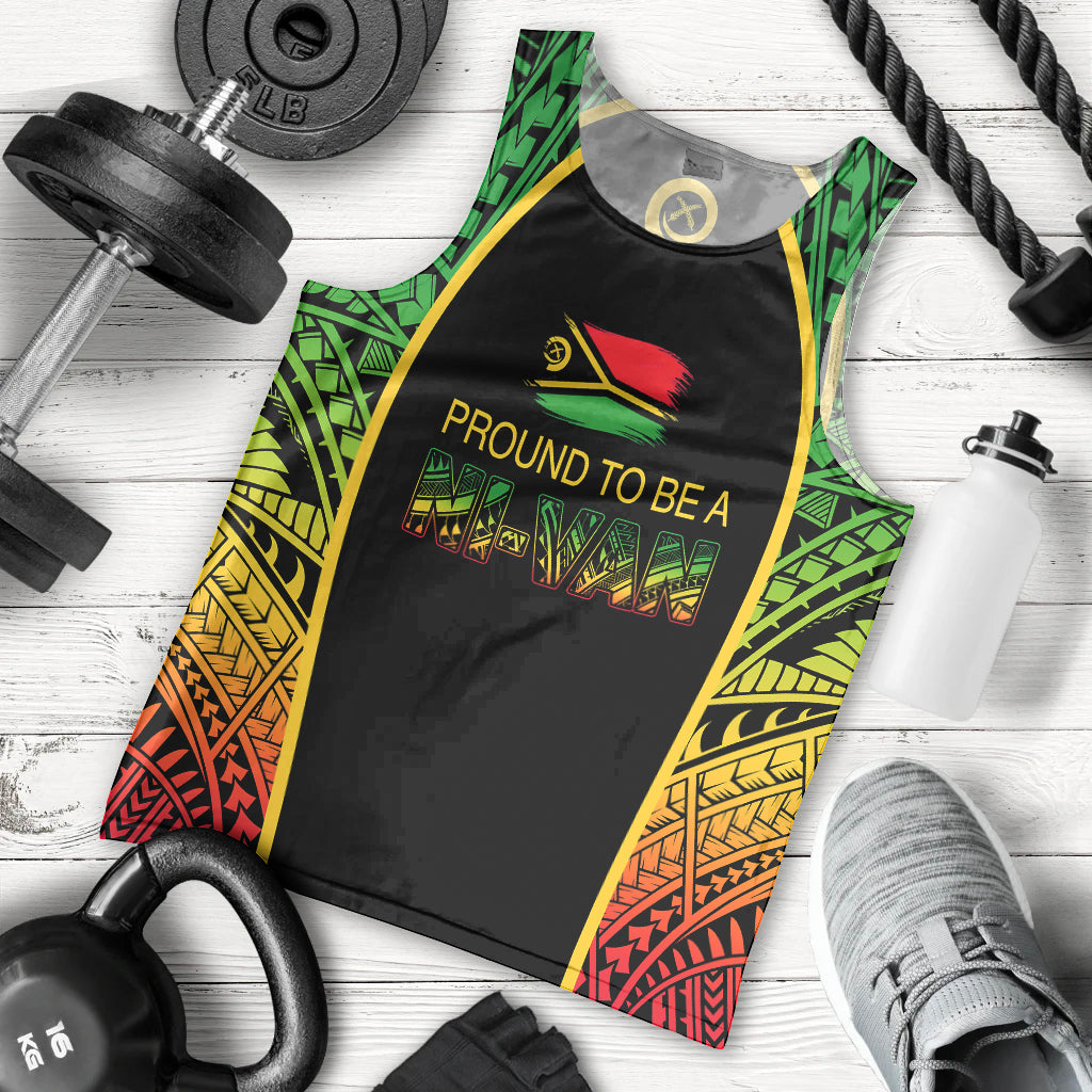 Custom Vanuatu Men Tank Top Pround To Be A Ni-Van LT6 Black - Polynesian Pride