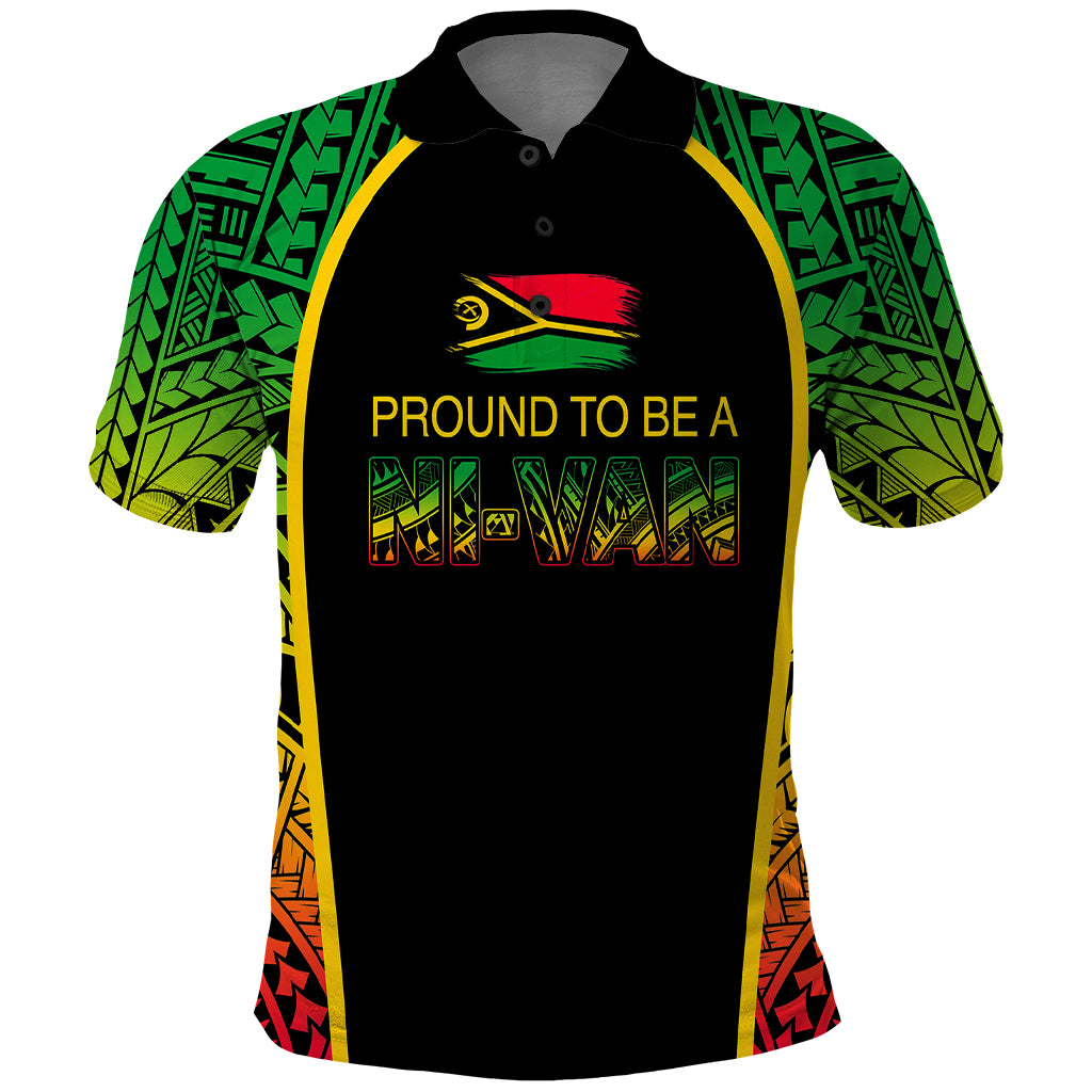 Custom Vanuatu Polo Shirt Pround To Be A Ni Van LT6 Black - Polynesian Pride