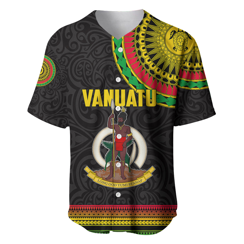 Custom Vanuatu Baseball Jersey Polynesia Circle LT6 Black - Polynesian Pride