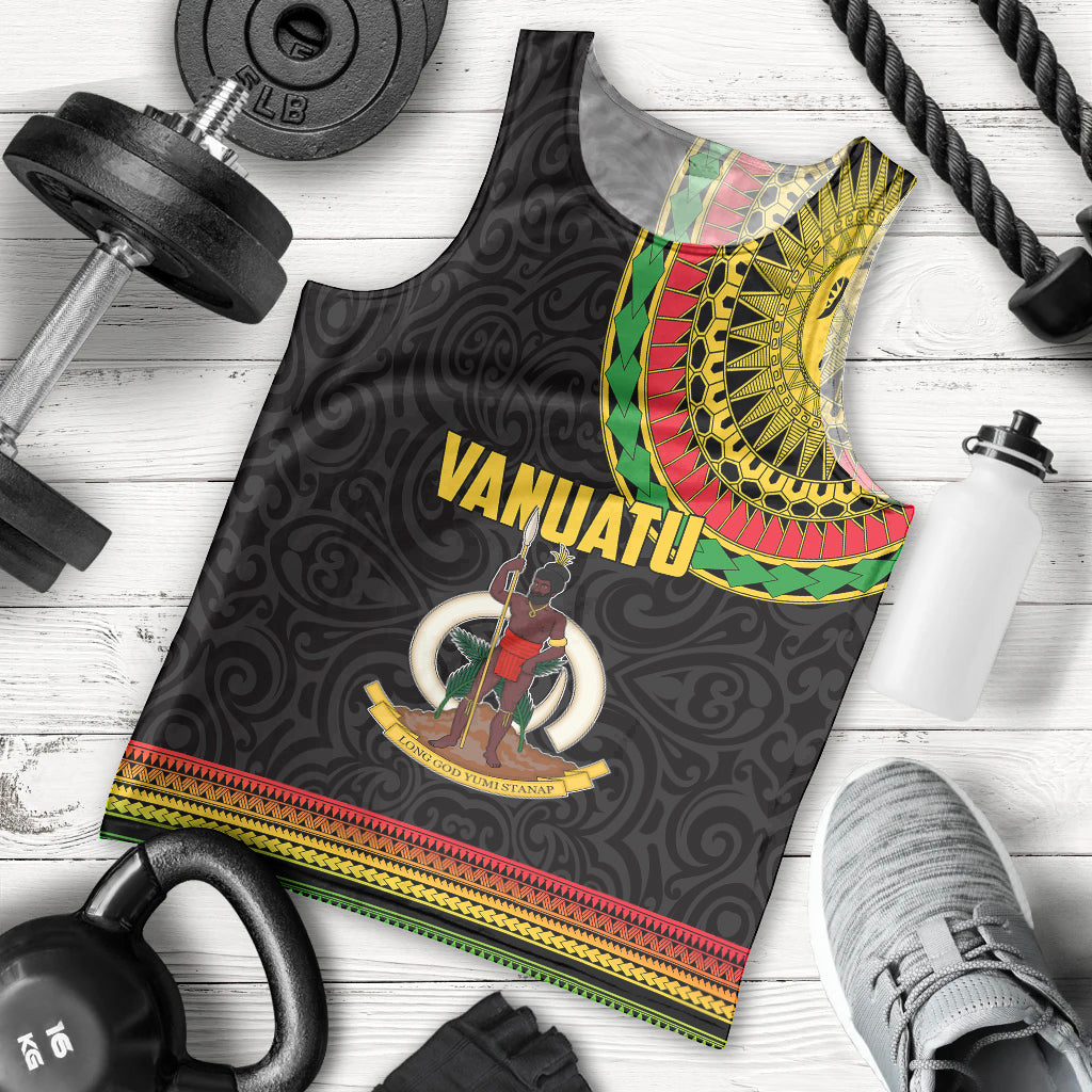 Custom Vanuatu Men Tank Top Polynesia Circle LT6 Black - Polynesian Pride