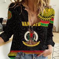 Custom Vanuatu Women Casual Shirt Polynesia Circle LT6 Female Black - Polynesian Pride