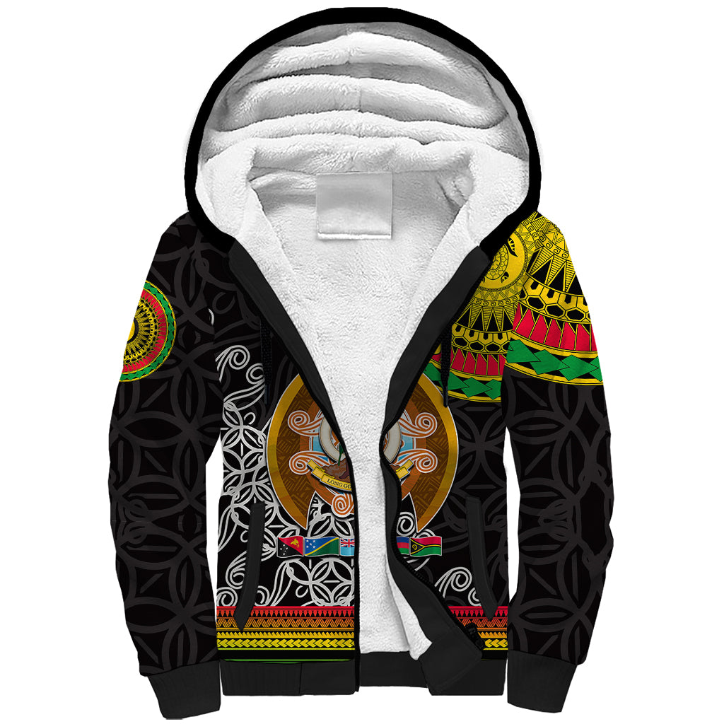 Vanuatu Sherpa Hoodie Melanesian Festival LT6 Unisex Black - Polynesian Pride