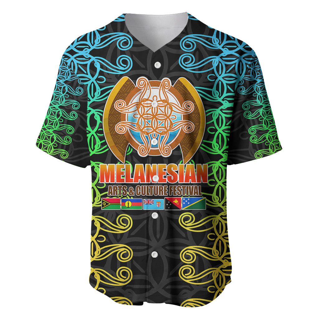 Melanesian Festival 2023 Baseball Jersey Tribal Patterns LT6 Black - Polynesian Pride