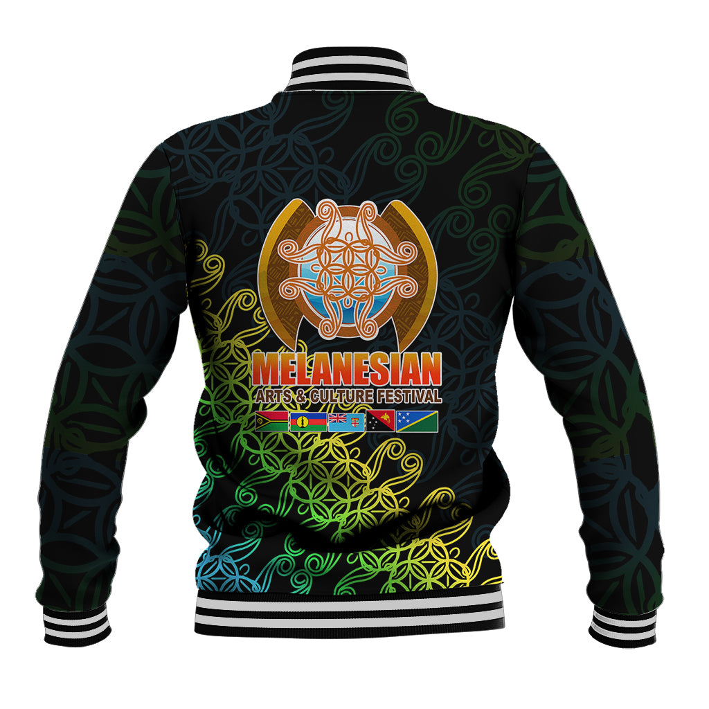 Melanesian Festival 2023 Baseball Jacket Fest'Napuan Black Style LT6 - Polynesian Pride