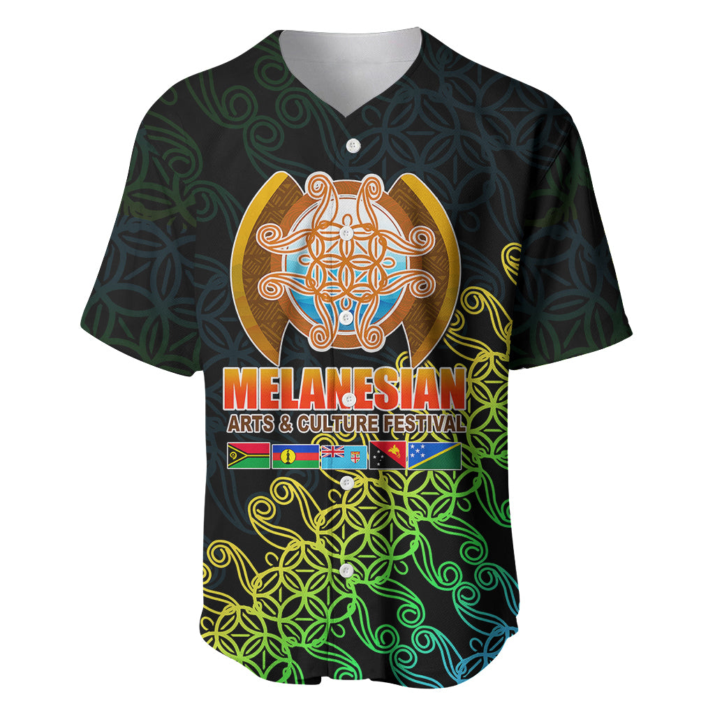 Melanesian Festival 2023 Baseball Jersey Fest'Napuan Black Style LT6 Black - Polynesian Pride