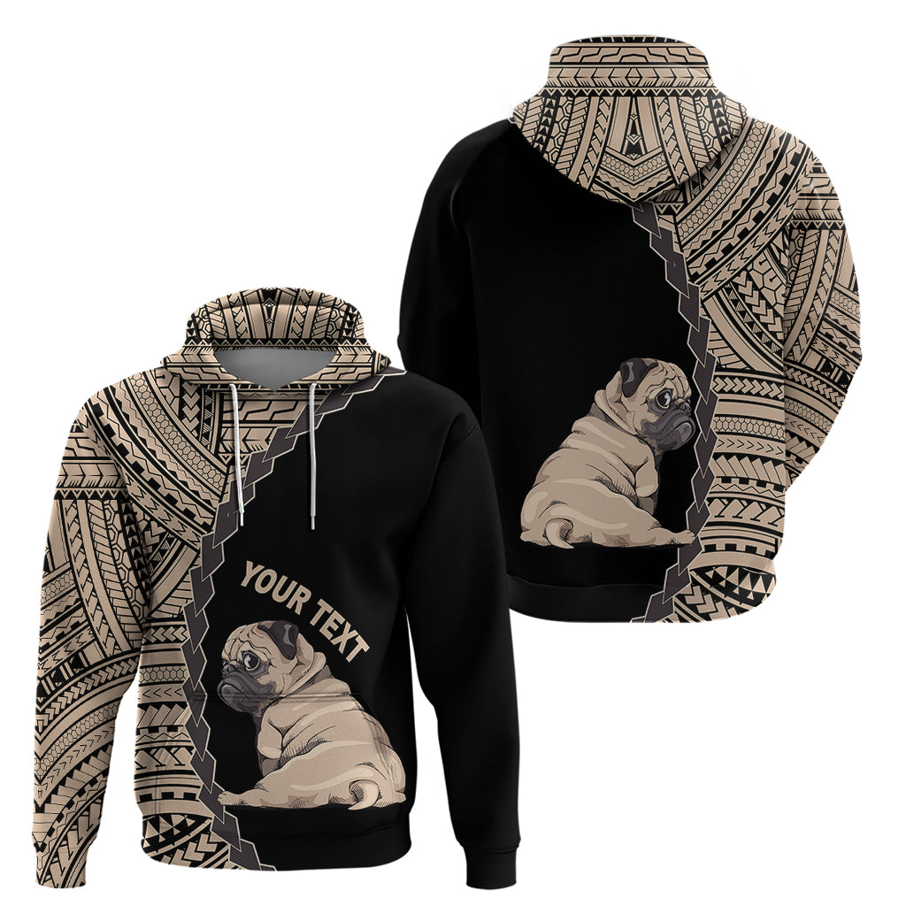 Custom Pug Dog Hoodie With Polynesian Tribal Tattoo LT6 - Polynesian Pride
