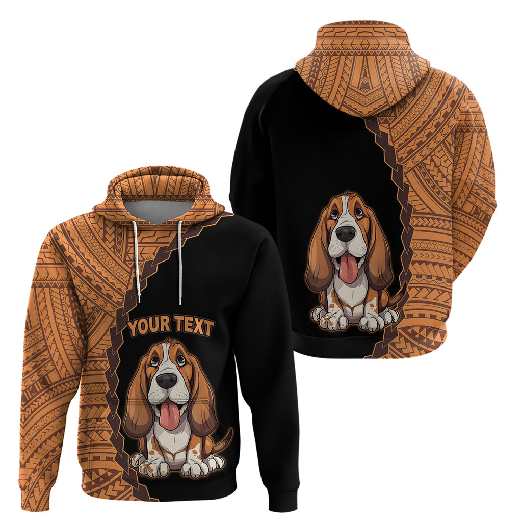 Custom Basset Hound Dog Hoodie With Polynesian Tribal Tattoo LT6 - Polynesian Pride
