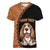 Custom Basset Hound Dog Women V Neck T Shirt With Polynesian Tribal Tattoo LT6 Female Black - Polynesian Pride