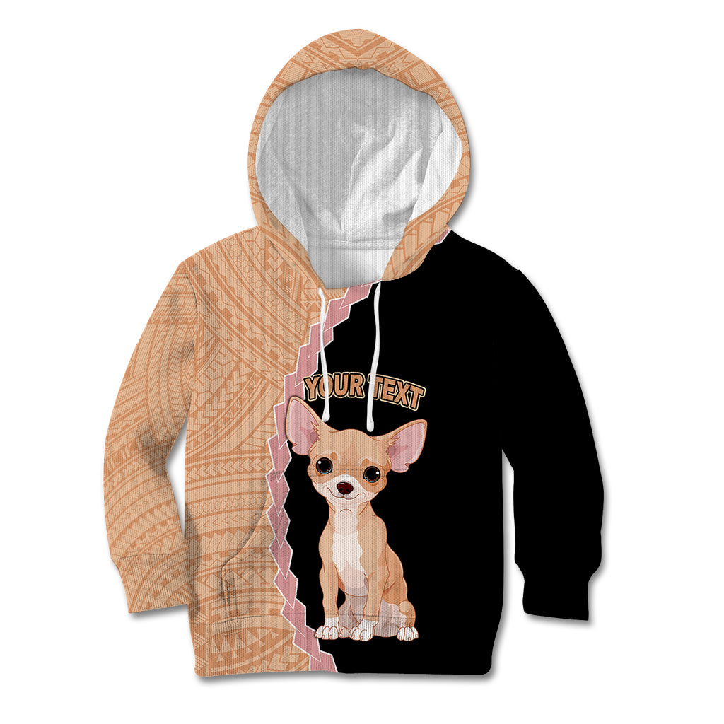 Custom Chihuahua Dog Kid Hoodie With Polynesian Tribal Tattoo LT6 Black - Polynesian Pride