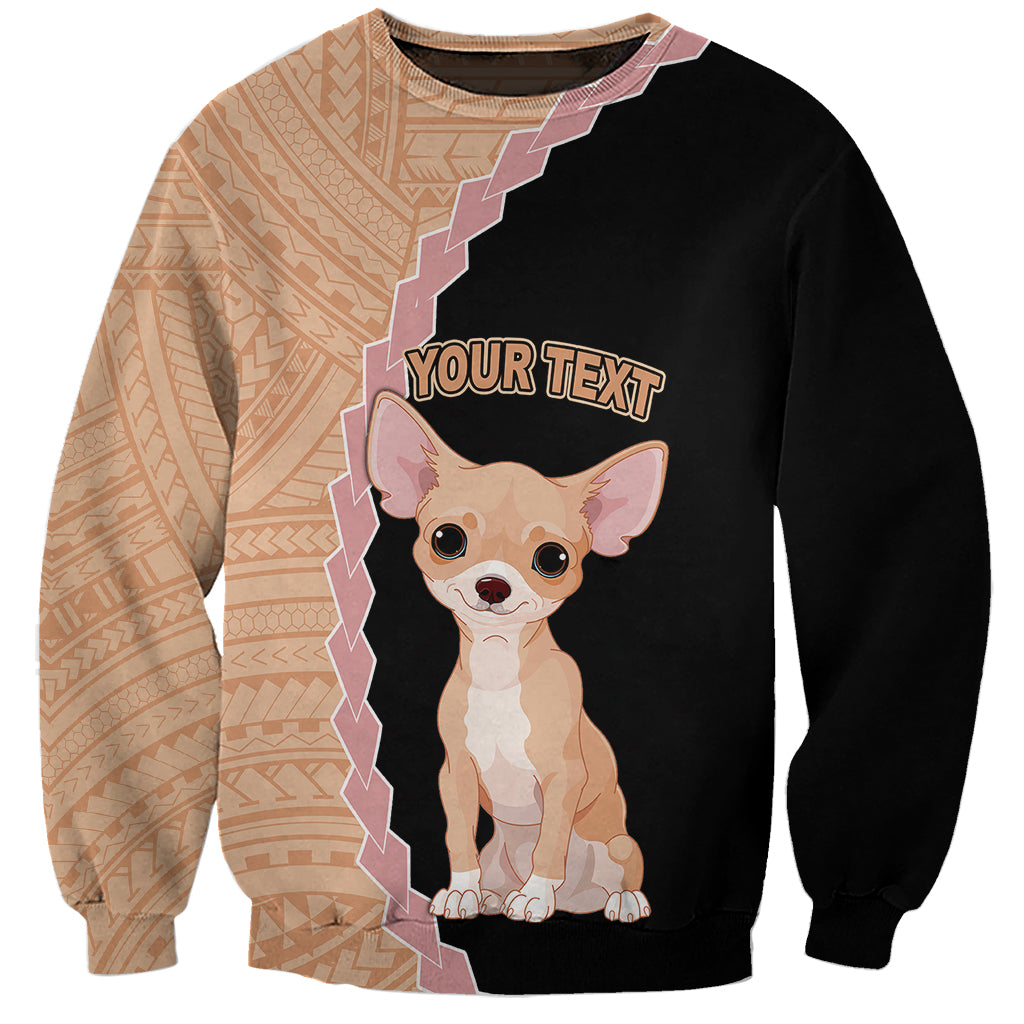 Custom Chihuahua Dog Sweatshirt With Polynesian Tribal Tattoo LT6 Unisex Black - Polynesian Pride