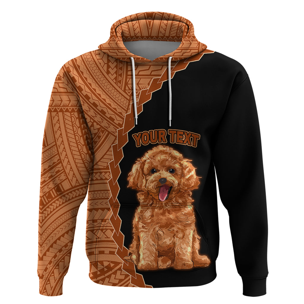 Custom Poodle Dog Hoodie With Polynesian Tribal Tattoo LT6 Pullover Hoodie Black - Polynesian Pride