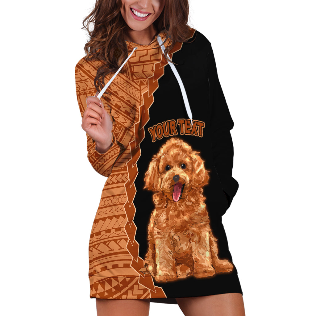 Custom Poodle Dog Hoodie Dress With Polynesian Tribal Tattoo LT6 Black - Polynesian Pride