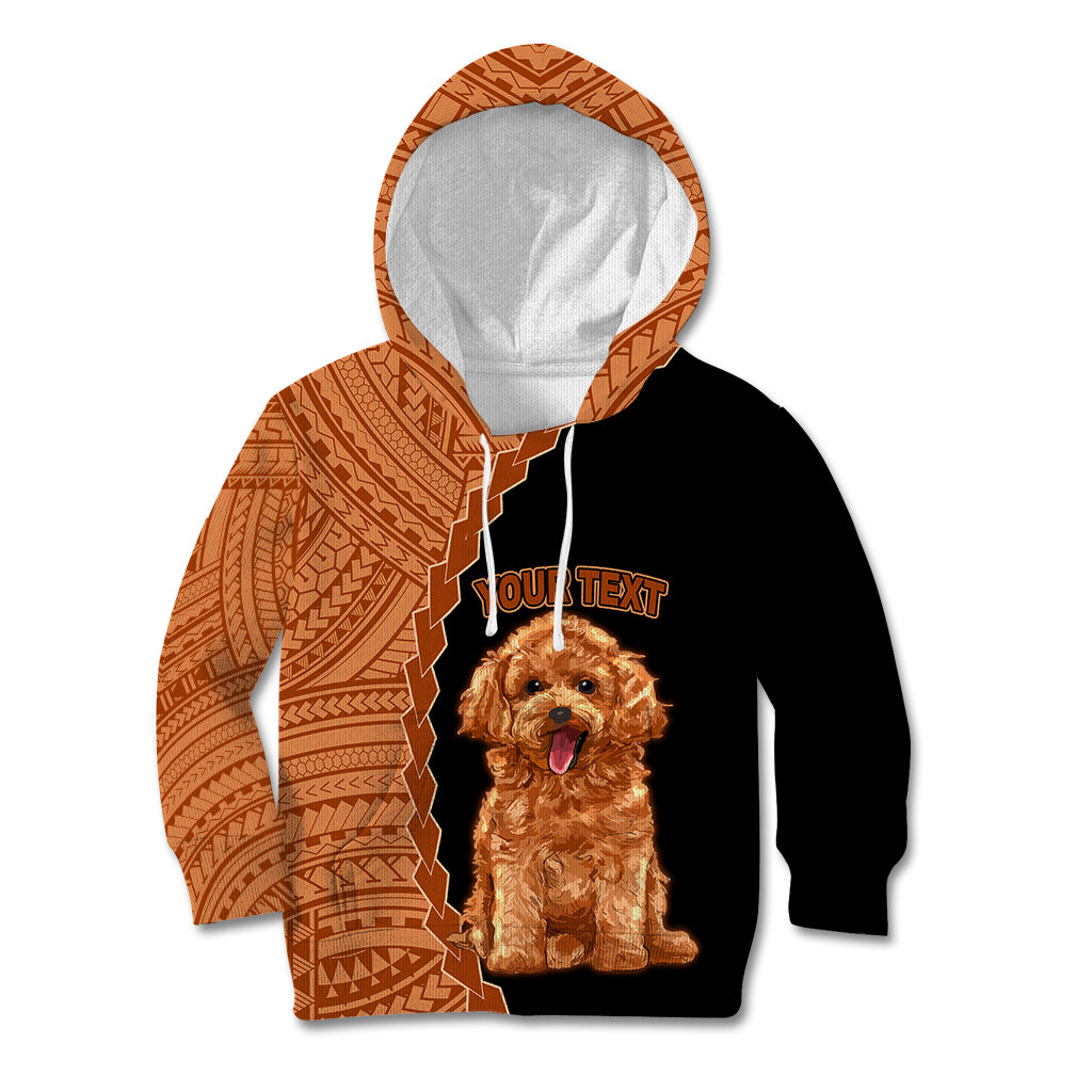 Custom Poodle Dog Kid Hoodie With Polynesian Tribal Tattoo LT6 Black - Polynesian Pride