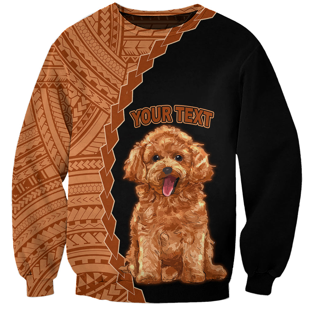 Custom Poodle Dog Sweatshirt With Polynesian Tribal Tattoo LT6 Unisex Black - Polynesian Pride