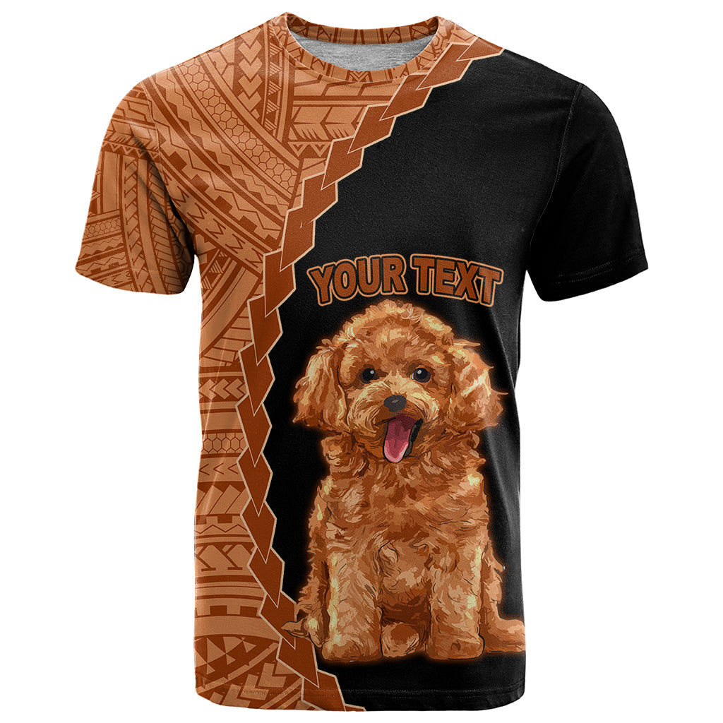 Custom Poodle Dog T Shirt With Polynesian Tribal Tattoo LT6 Black - Polynesian Pride