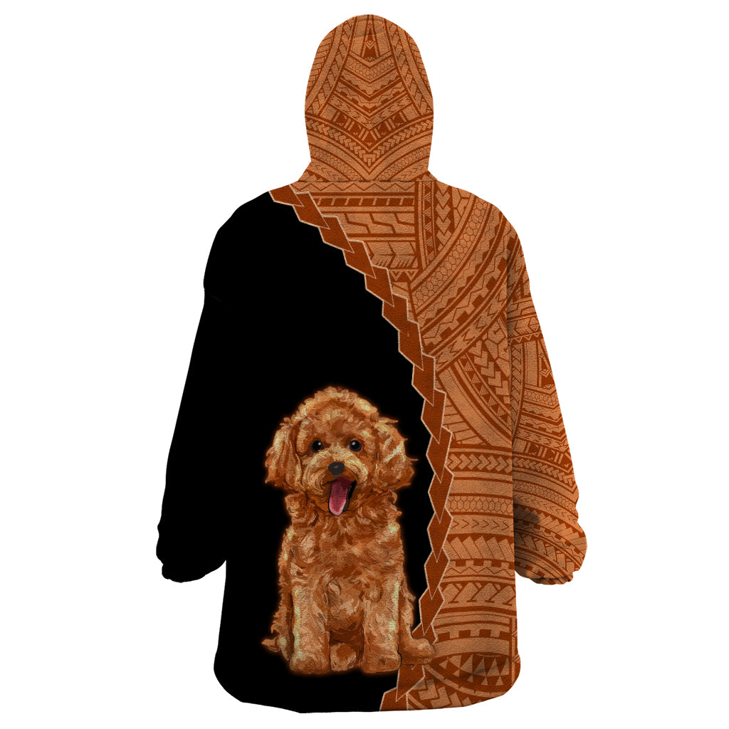 Custom Poodle Dog Wearable Blanket Hoodie With Polynesian Tribal Tattoo LT6 - Polynesian Pride