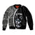 Custom Husky Dog Bomber Jacket With Polynesian Tribal Tattoo LT6 Unisex Black - Polynesian Pride