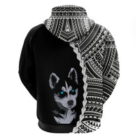 Custom Husky Dog Hoodie With Polynesian Tribal Tattoo LT6 - Polynesian Pride