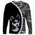 Custom Husky Dog Long Sleeve Shirt With Polynesian Tribal Tattoo LT6 - Polynesian Pride