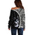 Custom Husky Dog Off Shoulder Sweater With Polynesian Tribal Tattoo LT6 - Polynesian Pride