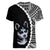 Custom Husky Dog Women V Neck T Shirt With Polynesian Tribal Tattoo LT6 - Polynesian Pride