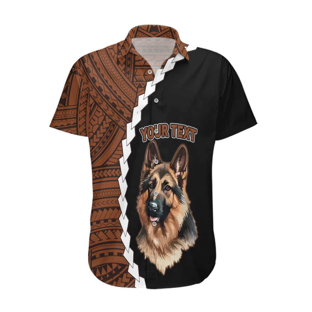 Custom German Shepherd Dog Hawaiian Shirt With Polynesian Tribal Tattoo LT6 Black - Polynesian Pride