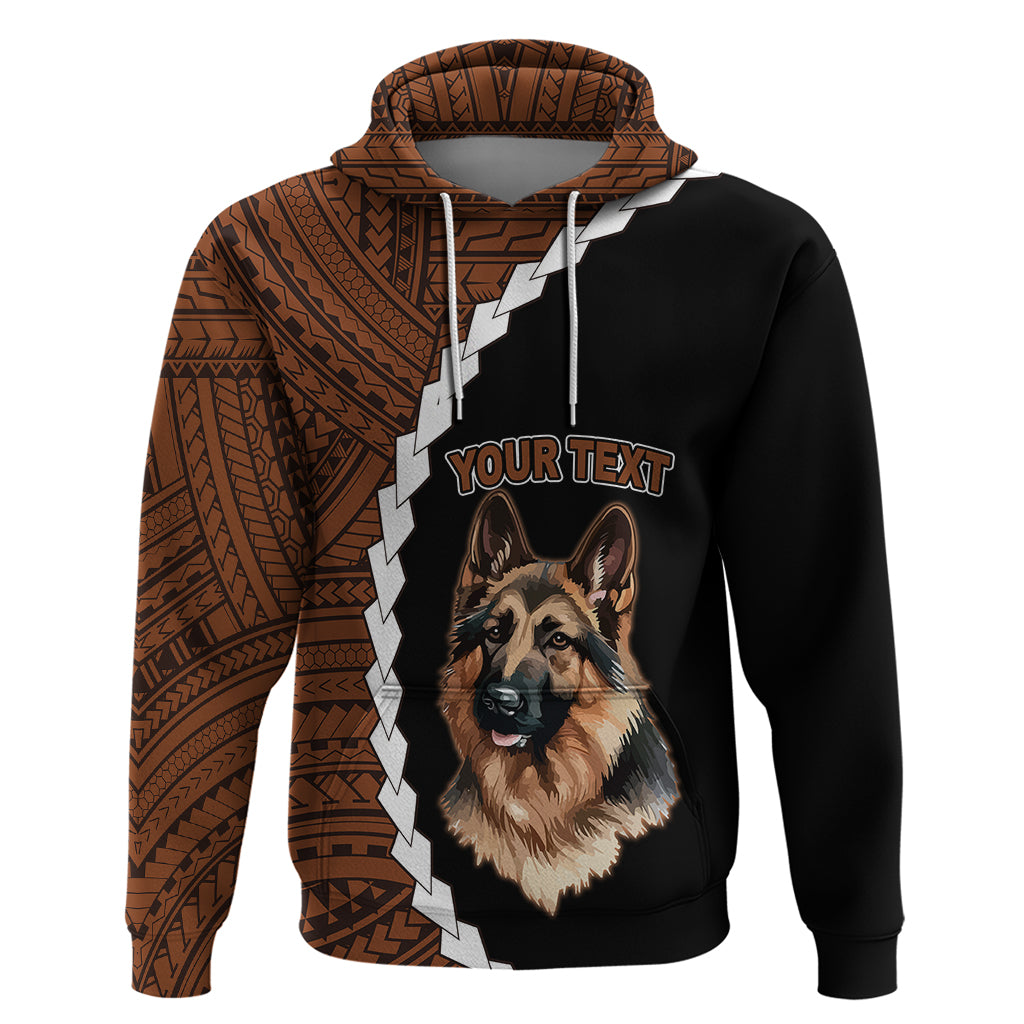 Custom German Shepherd Dog Hoodie With Polynesian Tribal Tattoo LT6 Pullover Hoodie Black - Polynesian Pride