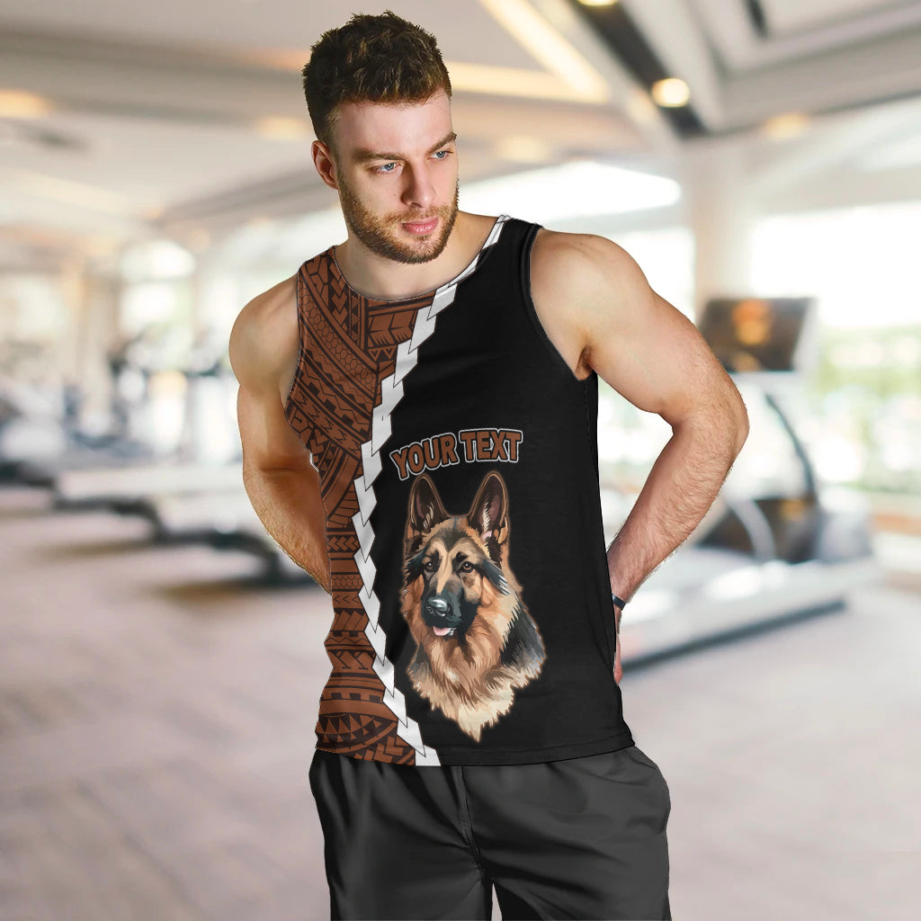 Custom German Shepherd Dog Men Tank Top With Polynesian Tribal Tattoo LT6 - Polynesian Pride