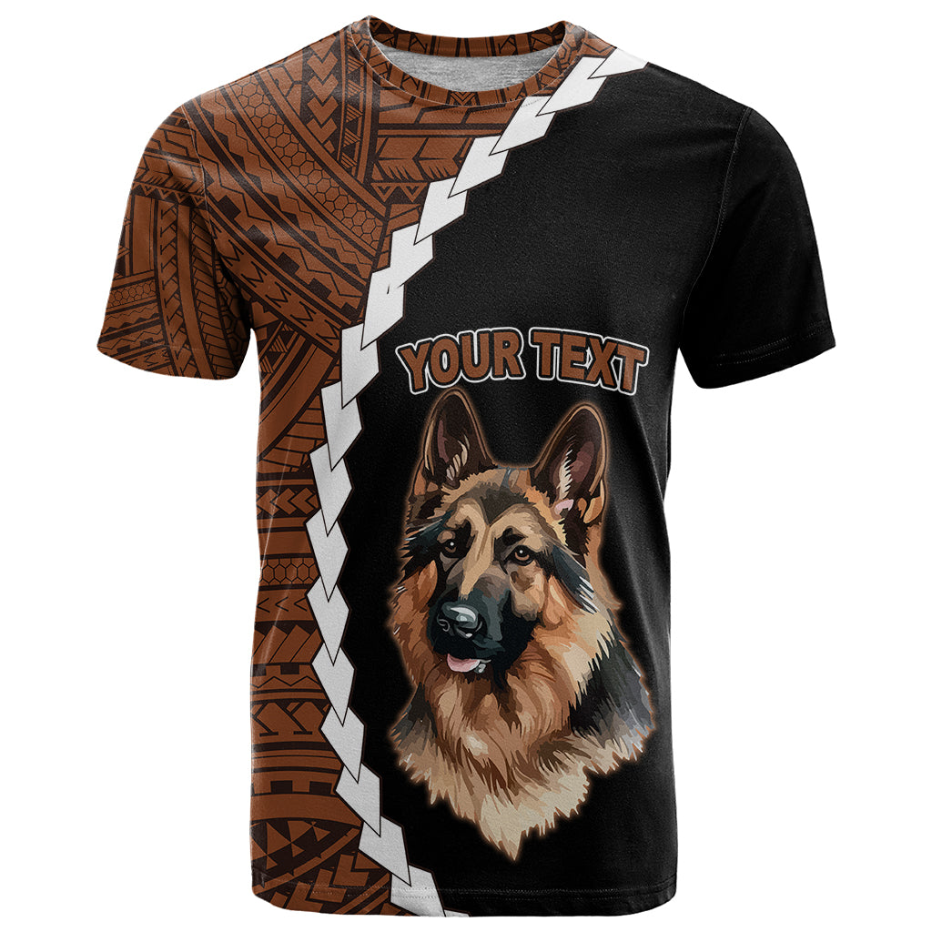 Custom German Shepherd Dog T Shirt With Polynesian Tribal Tattoo LT6 Black - Polynesian Pride