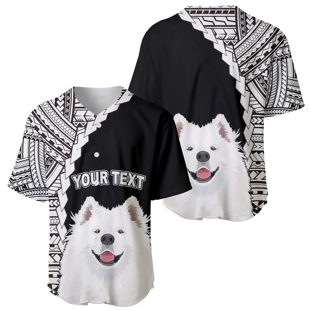 Custom Samoyed Dog Baseball Jersey With Polynesian Tribal Tattoo LT6 - Polynesian Pride